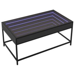Berkfield Home Coffee Table with Infinity LED Black 90x50x41 cm - Size: 90 x 50 x 41 cm - thumbnail 3