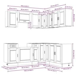 Berkfield Home 11 Piece Kitchen Cabinet Set Porto Grey Sonoma Engineered Wood - thumbnail 8