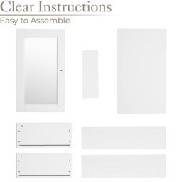 Christow Bathroom Mirror Cabinet White Wooden Single Door Wall Mounted Unit - thumbnail 5