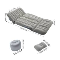 Kelvenix 151x80x40cm-grey Travel Inflatable Mattress Seat in Grey - Size: Single - thumbnail 2