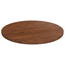 Berkfield Home Round Table Top Dark Brown √ò40x1.5 cm Treated Solid Wood Oak - Size: 40x1.5 cm - thumbnail 2