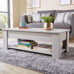 Home Source Lift Up Coffee Table With Storage Shelf Living Room Home Orlando in Grey - thumbnail 4