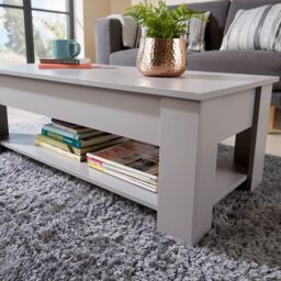 Home Source Lift Up Coffee Table With Storage Shelf Living Room Home Orlando in Grey - thumbnail 7