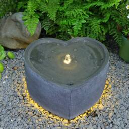 Bumilgar Elegant Water Fountain 28cm Love Shape with LED Lights Grey - thumbnail 8