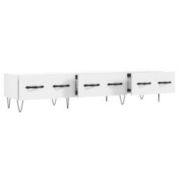 Berkfield Home TV Cabinet White 150x36x30 cm Engineered Wood - Size: 150 x 36 x 30 cm - thumbnail 6