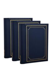 Arpan 3 x Self Adhesive Photo Albums Totaling 108 Sheets 216 Sides Padded Leather Style Finish in Blue