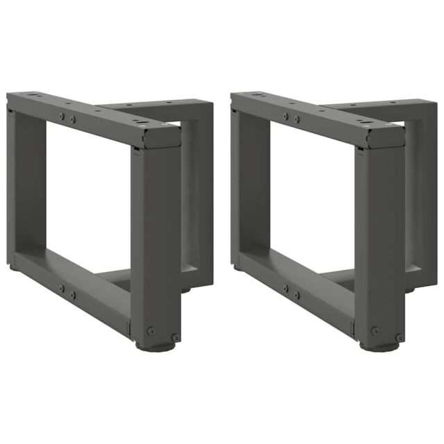 Berkfield Home Coffee Table Legs T-Shaped¬†2 pcs Anthracite 40x25x(30-31) cm Steel in Black - image 1