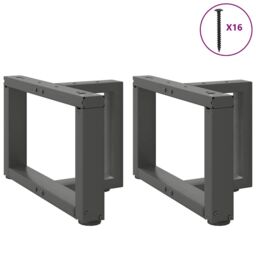 Berkfield Home Coffee Table Legs T-Shaped¬†2 pcs Anthracite 40x25x(30-31) cm Steel in Black - thumbnail 3