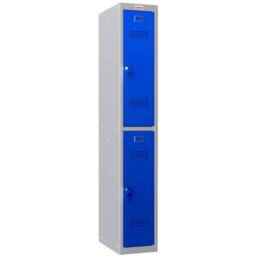 Phoenix Safe Company Personal Locker Grey Body/Blue Doors with Key Locks, PL1230GBK - Size: 180 cm x 100 cm - thumbnail 1