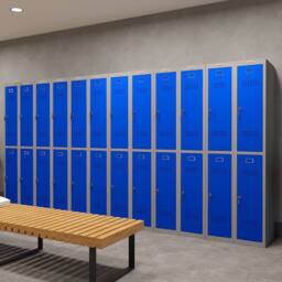 Phoenix Safe Company Personal Locker Grey Body/Blue Doors with Key Locks, PL1230GBK - Size: 180 cm x 100 cm - thumbnail 7