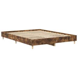 Berkfield Home Bed Frame No Mattress Smoked Oak 140x200 cm Engineered Wood in Brown - thumbnail 4