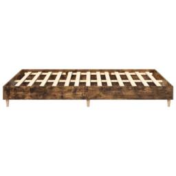 Berkfield Home Bed Frame No Mattress Smoked Oak 140x200 cm Engineered Wood in Brown - thumbnail 6