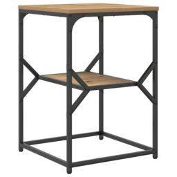 Berkfield Home Side Table Artisan Oak 41x40x60 cm Engineered Wood in Brown - Size: 41 x 40 x 60 cm - thumbnail 2