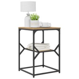 Berkfield Home Side Table Artisan Oak 41x40x60 cm Engineered Wood in Brown - Size: 41 x 40 x 60 cm - thumbnail 3