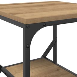 Berkfield Home Side Table Artisan Oak 41x40x60 cm Engineered Wood in Brown - Size: 41 x 40 x 60 cm - thumbnail 8
