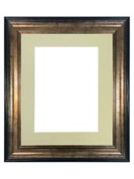 Frames & Mirrors 4U Scandi Black & Gold Frame with Light Grey Mount for Image Size 45 x 30 CM