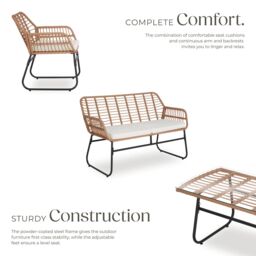tectake Garden Furniture Set Molfetta Xl in Natural - Size: 4 Person - thumbnail 3