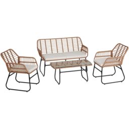 tectake Garden Furniture Set Molfetta Xl in Natural - Size: 4 Person - thumbnail 1