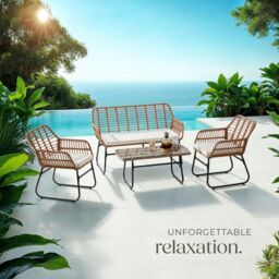 tectake Garden Furniture Set Molfetta Xl in Natural - Size: 4 Person - thumbnail 8