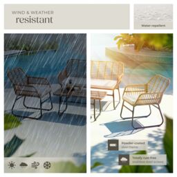 tectake Garden Furniture Set Molfetta Xl in Natural - Size: 4 Person - thumbnail 7