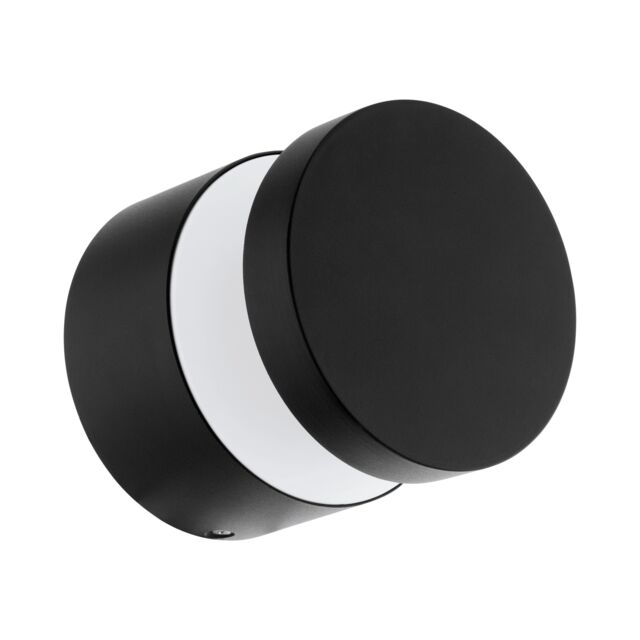 Loops IP44 Outdoor Wall Light Black Aluminium Round 11W Built in LED Porch Lamp - image 1
