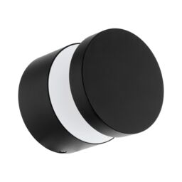 Loops IP44 Outdoor Wall Light Black Aluminium Round 11W Built in LED Porch Lamp