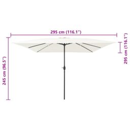 Berkfield Home Square Garden Parasol 295x245 cm Sand White - thumbnail 7