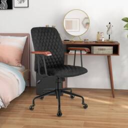 Kelvenix Velvet Office Chair Ergonomic in Black - Size: 0.6m2 - thumbnail 3