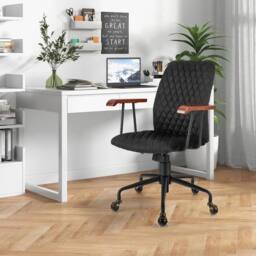 Kelvenix Velvet Office Chair Ergonomic in Black - Size: 0.6m2 - thumbnail 4