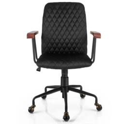 Kelvenix Velvet Office Chair Ergonomic in Black - Size: 0.6m2