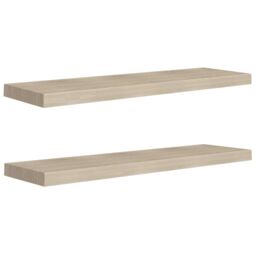 Berkfield Home Floating Wall Shelves 2 pcs Oak 90x23.5x3.8 cm MDF in Brown - thumbnail 2