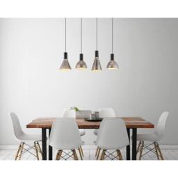 Netlighting Labora Bar Pendant Matt Black Smoke Glass Shade 4x LED 3000K - thumbnail 5