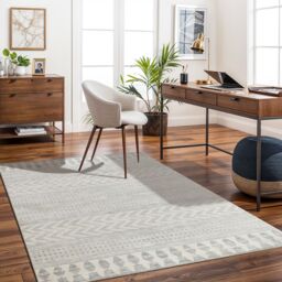 Livabliss Roma-Modern Grey Off-White Charcoal Living Dining Bedroom Rug in Taupe - Size: 200 cm diameter - thumbnail 8