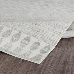 Livabliss Roma-Modern Grey Off-White Charcoal Living Dining Bedroom Rug in Taupe - Size: 200 cm diameter - thumbnail 4
