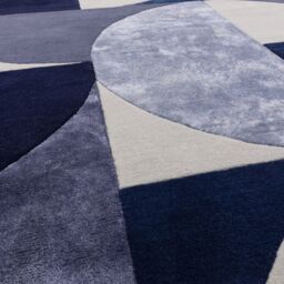 The Rug Shop UK Blue Handmade Geometric Abstract Luxurious Easy To Clean Rug - Size: 160 cm x 230 cm - thumbnail 2