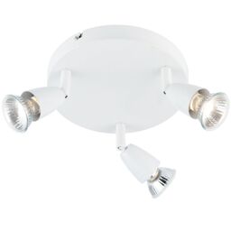 Loops LED Adjustable Ceiling Spotlight Gloss White Triple GU10 Dimmable Downlight