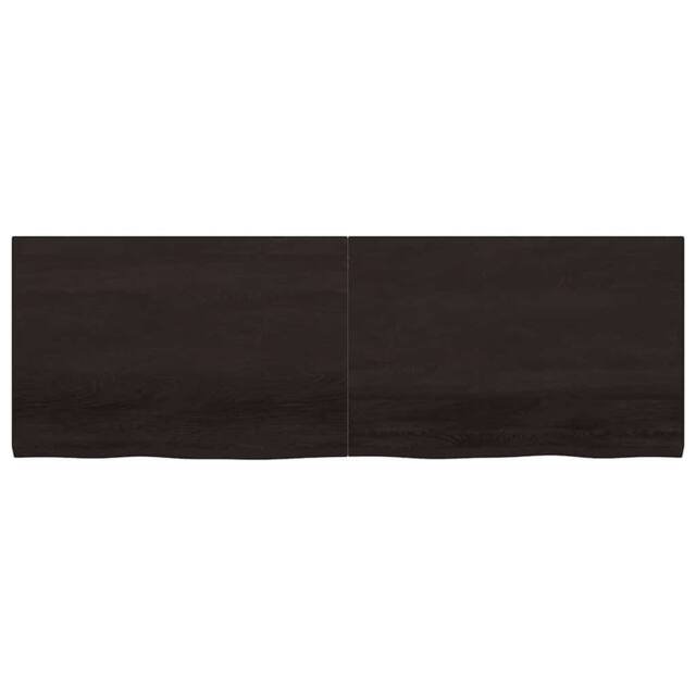 Berkfield Home Table Top Dark Grey 180x60x(2-4) cm Treated Solid Wood Oak - image 1