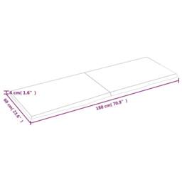 Berkfield Home Table Top Dark Grey 180x60x(2-4) cm Treated Solid Wood Oak - thumbnail 9