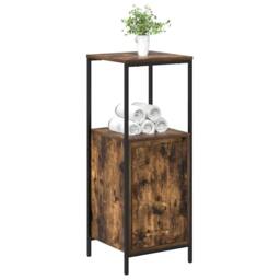 Berkfield Home Durable Bathroom Cabinet with Shelves Smoked Oak 36x35x95 cm in Brown - Size: 36 x 35 x 95 cm - thumbnail 4