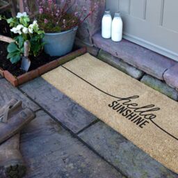 Artsy Mats Hello Sunshine Coir Doormat (120 x 40cm) in Brown - Size: 40 cm x 120 cm - thumbnail 3