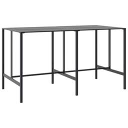 Berkfield Home Bar Table Black 200x100x110 cm Powder-coated Steel - Size: 200 x 100 x 110 cm - thumbnail 1