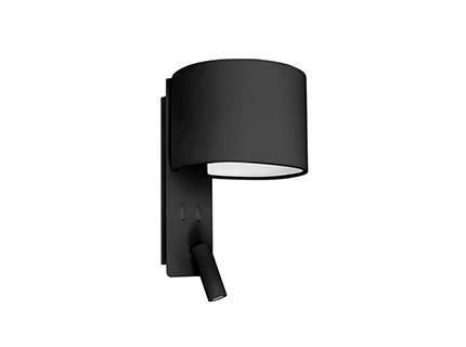 Netlighting Fold Wall Light Black with Shade 1x E27 with Reading Light 3W - image 1