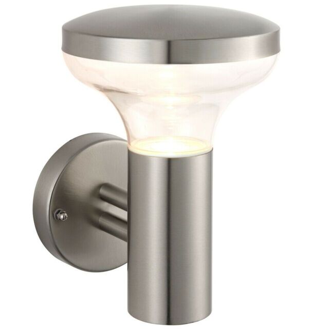Loops IP44 Outdoor Wall Light Marine Stainless Steel & Clear Shade 3.5W Cool White LED - image 1