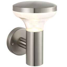 Loops IP44 Outdoor Wall Light Marine Stainless Steel & Clear Shade 3.5W Cool White LED