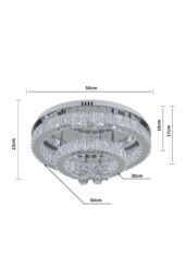 H&O Direct Double Tier Round Crystal Celling Light in Silver - thumbnail 3