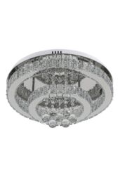 H&O Direct Double Tier Round Crystal Celling Light in Silver - thumbnail 4