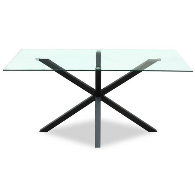Lemon Pavilion Furniture and Decor Monza Indoor Rectangular Dining Table - Glass - L80xW160xH76 cm Black - image 1