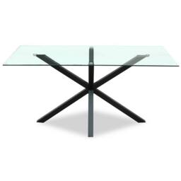 Lemon Pavilion Furniture and Decor Monza Indoor Rectangular Dining Table - Glass - L80xW160xH76 cm Black