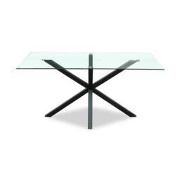 Lemon Pavilion Furniture and Decor Monza Indoor Rectangular Dining Table - Glass - L80xW160xH76 cm Black - thumbnail 2