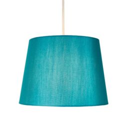 Happy Homewares Traditionally Designed Drum Lamp Shade in Sleek Faux Silk Fabric in Teal - Size: 8 inches - thumbnail 2